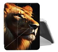 DIGTIALL Clear Case for iPad mini 7 A17 Pro 2024/ iPad mini 6 2021 8.3 Inch with Pencil Holder Folding Y Shape Stand Designed Cover,Auto Wake/Sleep,Lion Face