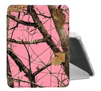 DIGTIALL Clear Case for iPad Pro 13 Inch Case M4 (2024 Model, 7th Generation) with Pencil Holder Folding Y Shape Stand Designed Cover,Auto Wake/Sleep,Pink Dead Wood Tree