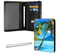 DIGTIALL Family Passport & Vaccine Card Holder PU Leather Organizer with Multiple Pockets (4.13x5.59 Inch) - RFID Blocking & Elastic Band for Secure Travel Storage, Palm