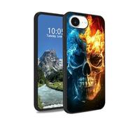 DIGTIALL Fire Skull Case for iPhone 16E 6.1", Slim Soft TPU Silicone Protective Cover, Anti-Slip Grip & Shockproof Design for iPhone 16E 6.1"