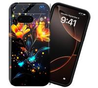 DIGTIALL for Google Pixel 7A 6.1" Phone Case Hard PC Shell Full Protection Shockproof Protective Cover for Pixel 7A,Flowers with Glowing Fireflies