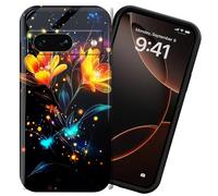 DIGTIALL for Google Pixel 8 6.2" Phone Case Hard PC Shell Full Protection Shockproof Protective Cover for Pixel 8,Flowers with Glowing Fireflies