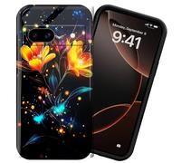 DIGTIALL for Google Pixel 8A 6.1" Phone Case Hard PC Shell Full Protection Shockproof Protective Cover for Pixel 8A,Flowers with Glowing Fireflies