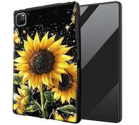 DIGTIALL for iPad Air 13 inch M3 2025 & 2024 M2 /iPad Pro 12.9 Inch 2022/2021/2020 TPU Case - Ultra-Thin Protective Cover Shockproof Protection Cover,Sunflowers Yellow Butterflies