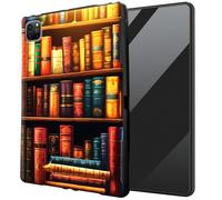 DIGTIALL for iPad Air 13 inch M3 2025 & 2024 M2 /iPad Pro 12.9 Inch 2022/2021/2020 TPU Case - Ultra-Thin Protective Cover Shockproof Protection Cover,Vintage Bookshelf