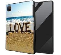 DIGTIALL for iPad Air 13 inch M3 2025 & 2024 M2 /iPad Pro 12.9 Inch 2022/2021/2020 TPU Case - Ultra-Thin Protective Cover Shockproof Protection Cover,Word Love On The Beach