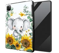 DIGTIALL for iPad Pro 13 M4 2024/iPad Air 13 M2 2024 TPU Case - Ultra-Thin Protective Cover Shockproof Protection Cover,Baby Elephant Sunflower