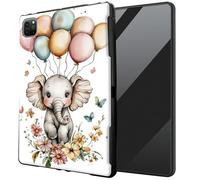 DIGTIALL for iPad Pro 13 M4 2024/iPad Air 13 M2 2024 TPU Case - Ultra-Thin Protective Cover Shockproof Protection Cover,Cute Baby Elephant Balloon