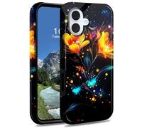 DIGTIALL for Samsung Galaxy A06 5G 6.7" Phone Case Dual Layer Hybrid Hard PC & Silicone Protective Heavy Duty Shockproof Protective Cover for Samsung Galaxy A06 5G,Flowers with Glowing Fireflies