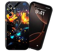 DIGTIALL for Samsung Galaxy A15 5G 6.5" Phone Case Hard PC Shell Full Protection Shockproof Protective Cover for Samsung Galaxy A15 5G,Flowers with Glowing Fireflies