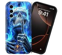 DIGTIALL for Samsung Galaxy A26 5G 6.5" Phone Case Hard PC Shell Full Protection Shockproof Protective Cover for Samsung Galaxy A26 5G,Blue Flame Skull Fingers