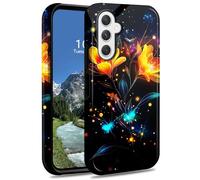 DIGTIALL for Samsung Galaxy S26 6.2" Phone Case Dual Layer Hybrid Hard PC & Silicone Protective Heavy Duty Shockproof Protective Cover for Samsung Galaxy S26,Flowers with Glowing Fireflies