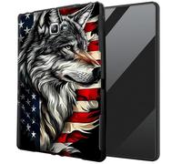 DIGTIALL for Samsung Galaxy Tab A 10.1 2016 SM-T580 T585 T587 TPU Case - Ultra-Thin Protective Cover Shockproof Protection Cover,Wolf American Flag