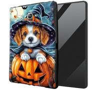 DIGTIALL for Samsung Galaxy Tab A 10.1 2016 SM-T580 T585 T587 TPU Case - Ultra-Thin Protective Cover Shockproof Protection Cover,Dog Wearing Witch Hat Pumpkin