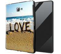 DIGTIALL for Samsung Galaxy Tab A 10.1 2016 SM-T580 T585 T587 TPU Case - Ultra-Thin Protective Cover Shockproof Protection Cover,Word Love On The Beach