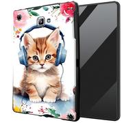 DIGTIALL for Samsung Galaxy Tab A 10.1 2016 SM-T580 T585 T587 TPU Case - Ultra-Thin Protective Cover Shockproof Protection Cover,Cat Listen Music