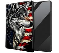 DIGTIALL for Samsung Galaxy Tab A 8.0 Case 2019 SM-T290/ T295/ T297 TPU Case - Ultra-Thin Protective Cover Shockproof Protection Cover,Wolf American Flag
