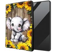 DIGTIALL for Samsung Galaxy Tab S5e 10.5 2019 SM-T720/T725/T727 TPU Case - Ultra-Thin Protective Cover Shockproof Protection Cover,Sunflowers Wooden Elephant