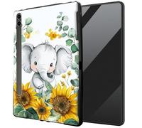 DIGTIALL for Samsung Galaxy Tab S8 Plus 2022/S7 FE 2021/S7 Plus 2020 12.4-Inch TPU Case - Ultra-Thin Protective Cover Shockproof Protection Cover,Baby Elephant Sunflower