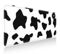 DIGTIALL Heated Mouse Pad,Warm Desk Pad, Heated Desk Mat, 23.62 x 14.17 inch PU Leather Warmer Keyboard Mat with 3 Levels Heating and Auto Shut-Off for Home Office,Black White Cow Print