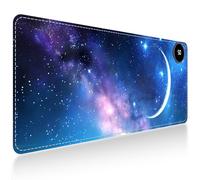 DIGTIALL Heated Mouse Pad,Warm Desk Pad, Heated Desk Mat, 31.5 x 13 inch PU Leather Warmer Keyboard Mat with 3 Levels Heating and Auto Shut-Off for Home Office,Starry Sky with Crescent Moon Forest