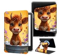 DIGTIALL High Ground Calf Bathing Case for 6" Kindle Paperwhite (10th Generation, 2018 Release), 360 Rotating Magnetic Detachable Clear Back Stand Cover with Auto Sleep/Wake