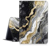 DIGTIALL iPad Air 5th Generation Case 2022 / iPad Air 4th Generation 2020 10.9 Inch Slim PU Leather Flip Stand Protective Case with Auto Sleep/Wake Function Black Gold Marble