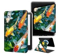 DIGTIALL Koi Playing in The Water Case for 7" Kindle Paperwhite 12th Gen 2024 & Colorsoft 2025/2024 with Hand Strap,Magnetic Detachable 360 Rotating Cover,Clear Back Auto Sleep/Wake Shell