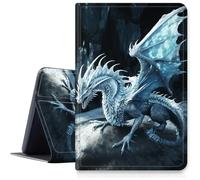 DIGTIALL L Case for Amazon Kindle Fire Max 11 (13th Generation, 2023 Release) 11 inch, PU Leather Smart Case with Auto Sleep/Wake Feature - Blue Dragon with