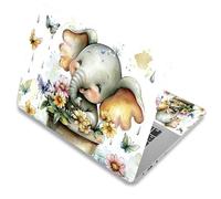 DIGTIALL Laptop Skin Sticker, 12 13 13.3 14 15 inch Reusable HD Laptop Skins Waterproof & Scratch-Resistant Protector Cover for iPad,Notebook PC,Cute Happy Baby Elephant