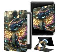 DIGTIALL Luminous Fantasy Little Dragon Case for 6" All-New Kindle 10th Gen 2019, 360 Rotating Magnetic Detachable Cover with Hand Strap, Clear Back Auto Sleep/Wake Smart E-Reader Shell