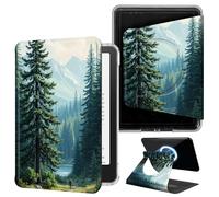 DIGTIALL Pine Forest Case for 6" All-New Kindle 10th Gen 2019, 360 Rotating Magnetic Detachable Cover with Hand Strap, Clear Back Auto Sleep/Wake Smart E-Reader Shell