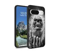 DIGTIALL Skull Finger Case for Google Pixel 8 6.2", Slim Soft TPU Silicone Protective Cover, Anti-Slip Grip & Shockproof for Pixel 8