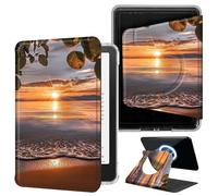 DIGTIALL Sunset Beach The Sunset Case for 7" Kindle Paperwhite 12th Gen 2024 & Kindle Colorsoft 2025/2024, 360 Rotating Magnetic Detachable Clear Back Stand Cover with Auto Sleep/Wake