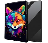 DIGTIALL TPU Back Case for Samsung Galaxy Tab A 8.0 Case 2019 SM-T290/ T295/ T297 Tablet,Black Ultra-Thin Soft TPU Protection Cover for Samsung Tab SM-T290 Tablet,Fox Listen Music