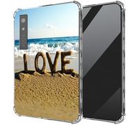 DIGTIALL Ultra-Thin Clear TPU Case for Boox Palma 2 6.13"/for Boox Palma E-Book Transparent Anti-Slip Shockproof Protection Cover,Word Love On The Beach
