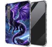 DIGTIALL Ultra-Thin Clear TPU Case for Boox Palma 2 6.13"/for Boox Palma E-Book Transparent Anti-Slip Shockproof Protection Cover,Dragon with Purple Wings