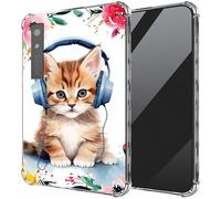 DIGTIALL Ultra-Thin Clear TPU Case for Boox Palma 2 6.13"/for Boox Palma E-Book Transparent Anti-Slip Shockproof Protection Cover,Cat Listen Music