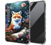 DIGTIALL Ultra-Thin Clear TPU Case for Boox Palma 2 6.13"/for Boox Palma E-Book Transparent Anti-Slip Shockproof Protection Cover,Fox in Flowers