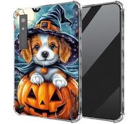 DIGTIALL Ultra-Thin Clear TPU Case for Boox Palma 6.13"/for Boox Kant/for Boox Kant 2 E-Book Transparent Anti-Slip Shockproof Protection Cover,Dog Wearing Witch Hat Pumpkin