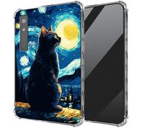 DIGTIALL Ultra-Thin Clear TPU Case for Boox Palma 6.13"/for Boox Kant/for Boox Kant 2 E-Book Transparent Anti-Slip Shockproof Protection Cover,Cat On Starry Night