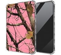DIGTIALL Ultra-Thin Clear TPU Case for iPad 10.2 Inch 2021/2020/2019, for iPad 9th/8th/7th Generation Case Transparent Anti-Slip Shockproof Protection Cover,Pink Dead Wood Tree