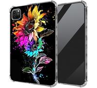 DIGTIALL Ultra-Thin Clear TPU Case for iPad Air 13 inch M3 2025 & 2024 M2 /iPad Pro 12.9 Inch 2022/2021/2020 Transparent Anti-Slip Shockproof Protection Cover,Colorful Sunflowers