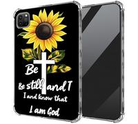 DIGTIALL Ultra-Thin Clear TPU Case for iPad Air 13 inch M3 2025 & 2024 M2 /iPad Pro 12.9 Inch 2022/2021/2020 Transparent Anti-Slip Shockproof Protection Cover,Bible Verse Sunflower