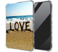 DIGTIALL Ultra-Thin Clear TPU Case for Kindle Scribe 10.2" (2024/2022 Release) and Signature Edition Transparent Anti-Slip Shockproof Protection Cover,Word Love On The Beach