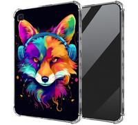 DIGTIALL Ultra-Thin Clear TPU Case for Samsung Galaxy Tab A7 Lite 8.7" 2021 (SM-T220/T225/T227) Transparent Anti-Slip Shockproof Protection Cover,Fox Listen Music