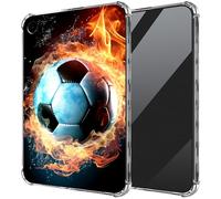 DIGTIALL Ultra-Thin Clear TPU Case for Samsung Galaxy Tab A9 2023 8.7" (SM-X110/X115/X117) Transparent Anti-Slip Shockproof Protection Cover,Fire Football