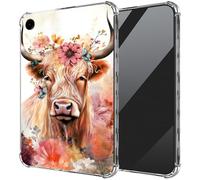 DIGTIALL Ultra-Thin Clear TPU Case for Samsung Galaxy Tab A9+/ A9 Plus 11" 2023 (SM-X210/X216/X218) Transparent Anti-Slip Shockproof Protection Cover,Highlands Cows and Floral