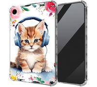 DIGTIALL Ultra-Thin Clear TPU Case for Samsung Galaxy Tab A9+/ A9 Plus 11" 2023 (SM-X210/X216/X218) Transparent Anti-Slip Shockproof Protection Cover,Cat Listen Music