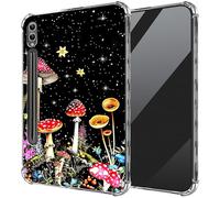 DIGTIALL Ultra-Thin Clear TPU Case for Samsung Galaxy Tab S10 Ultra 2024/S9 Ultra 2023 14.6 inch Transparent Anti-Slip Shockproof Protection Cover,Mushrooms Flowers and Ferns